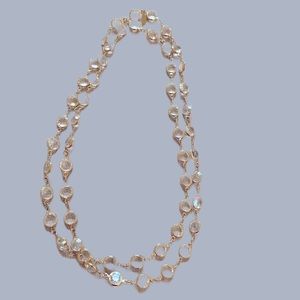 Vintage Swarovski large crystal gold tone chain